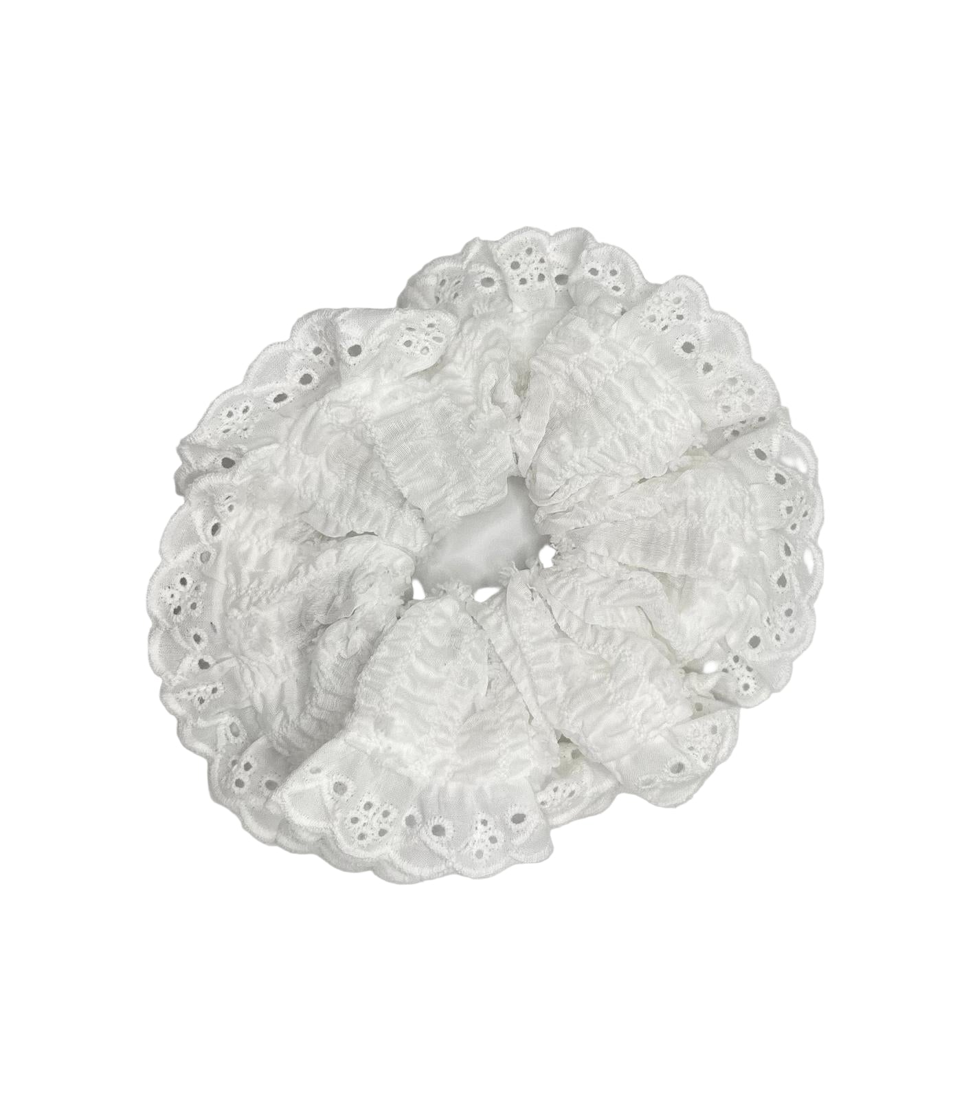 Cute Lace Scrunchies (White & Blue)