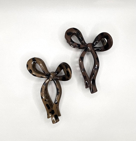 Tortoise Bow Hair Claw (2 Colors)