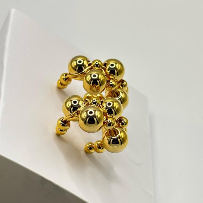 Gold & Silver Cluster Earrings