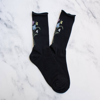 Flower Socks (White & Black)