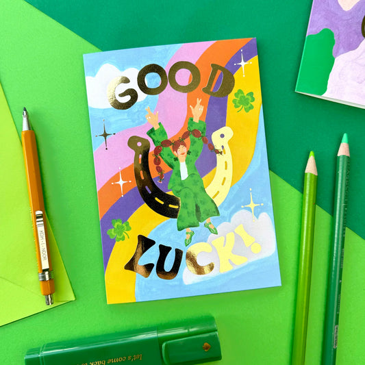 Good Luck Girl Card (Gold Foiled)