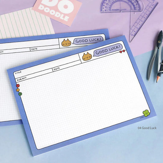 Iconic B5 Doodle Grid Notepad - Good luck