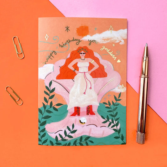 Goddess Venus Greeting Card (Gold Foiled)