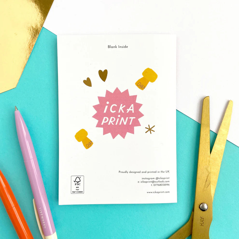 Icka - Birthday Juice! Card (Gold Foiled)