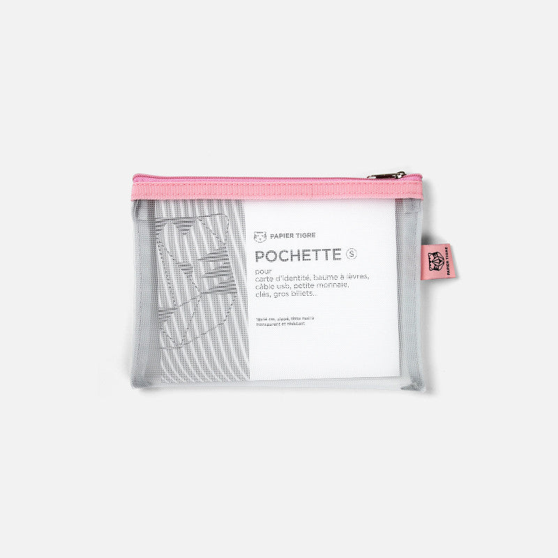 Papier Tigre - Mesh Pocket S (Bubblegum/White)