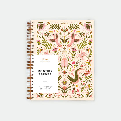 Pink Croco - Monthly Planner Spirals