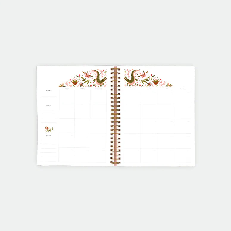 Pink Croco - Monthly Planner Spirals