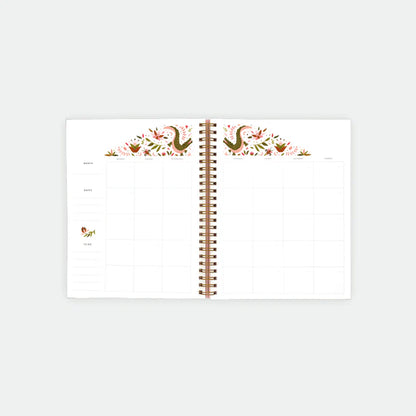 Pink Croco - Monthly Planner Spirals
