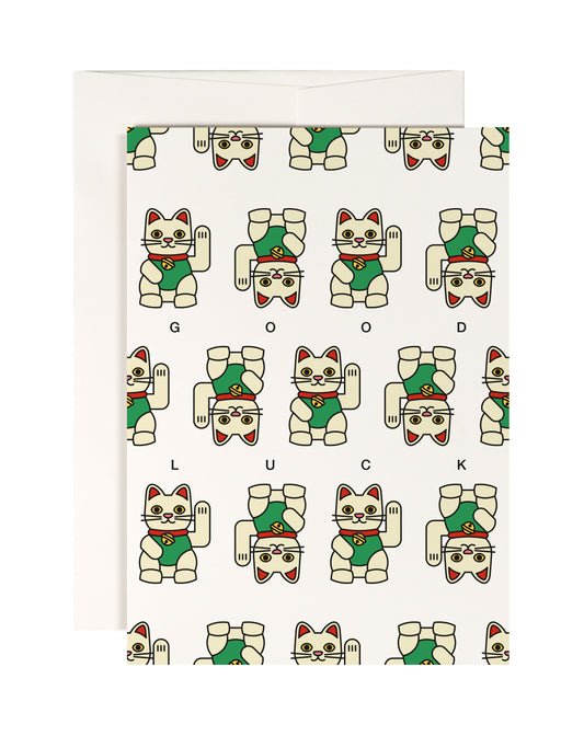 Redfries - Lucky Charm Cat Good Luck Greeting Card