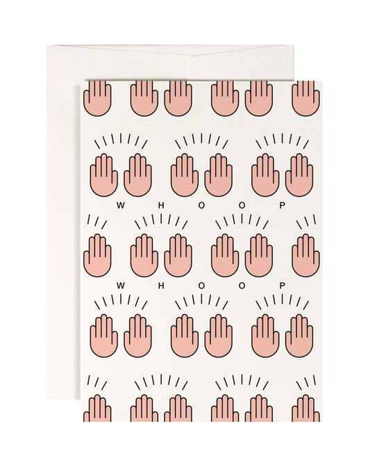 Redfries - Whoop Whoop Hands Greetings Card