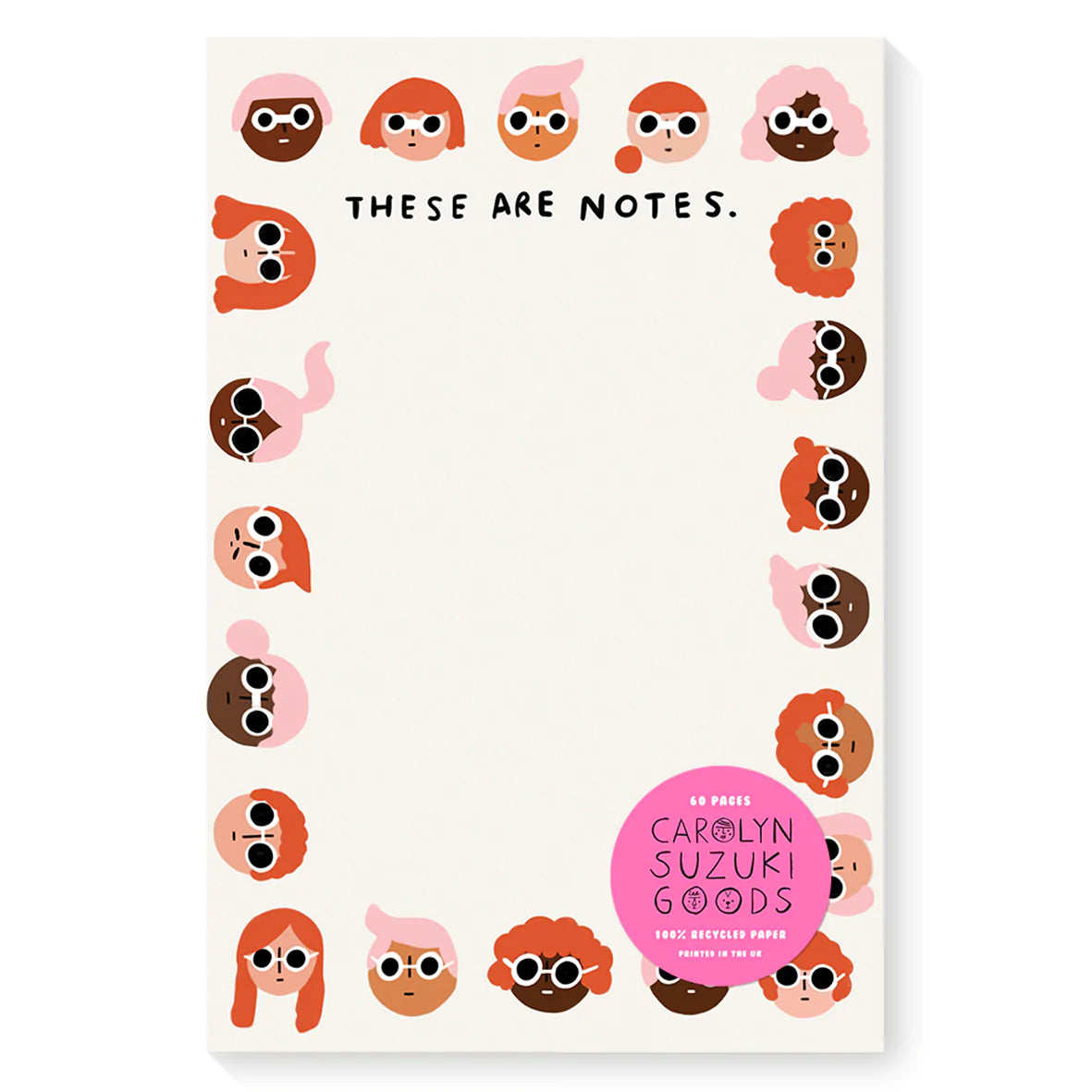 Carolyn Suzuki Goods - Faces Notepad