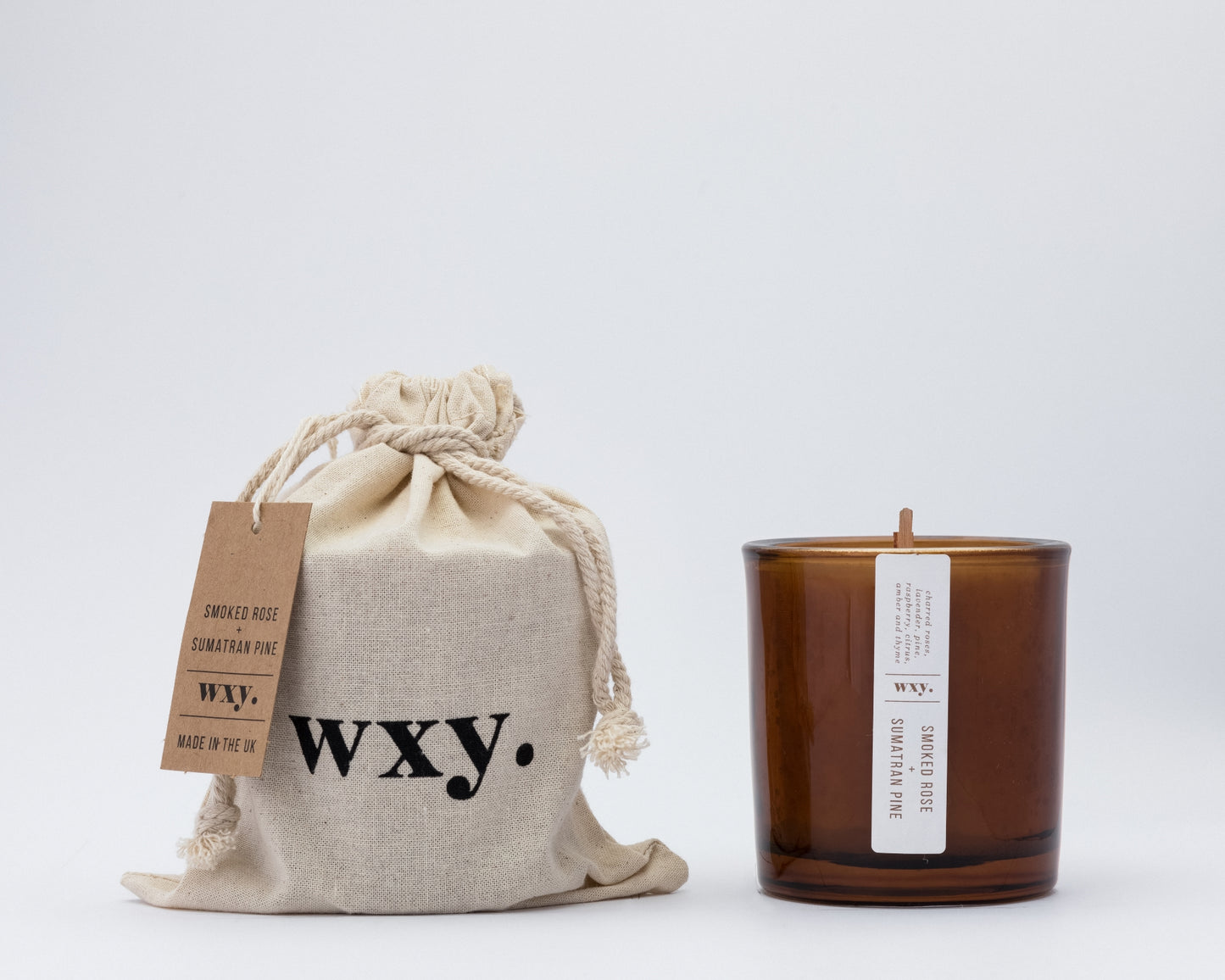 WXY Candles - Amber: Smoked Rose + Sumatran Pine (Wood Wick)