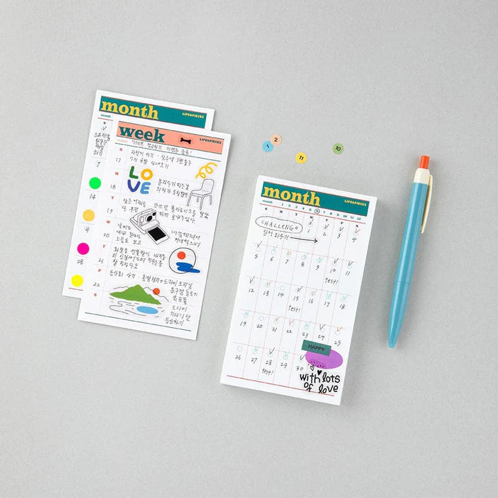 Livework - Life & Pieces Memo Pad (Check, Week, Month) Weekly Planner AIGOO UK