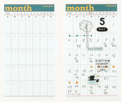 Livework - Life & Pieces Memo Pad (Month) Weekly Planner AIGOO UK