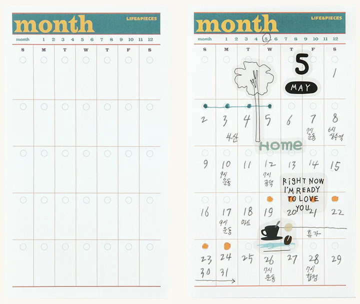 Livework - Life & Pieces Memo Pad (Month) Weekly Planner AIGOO UK